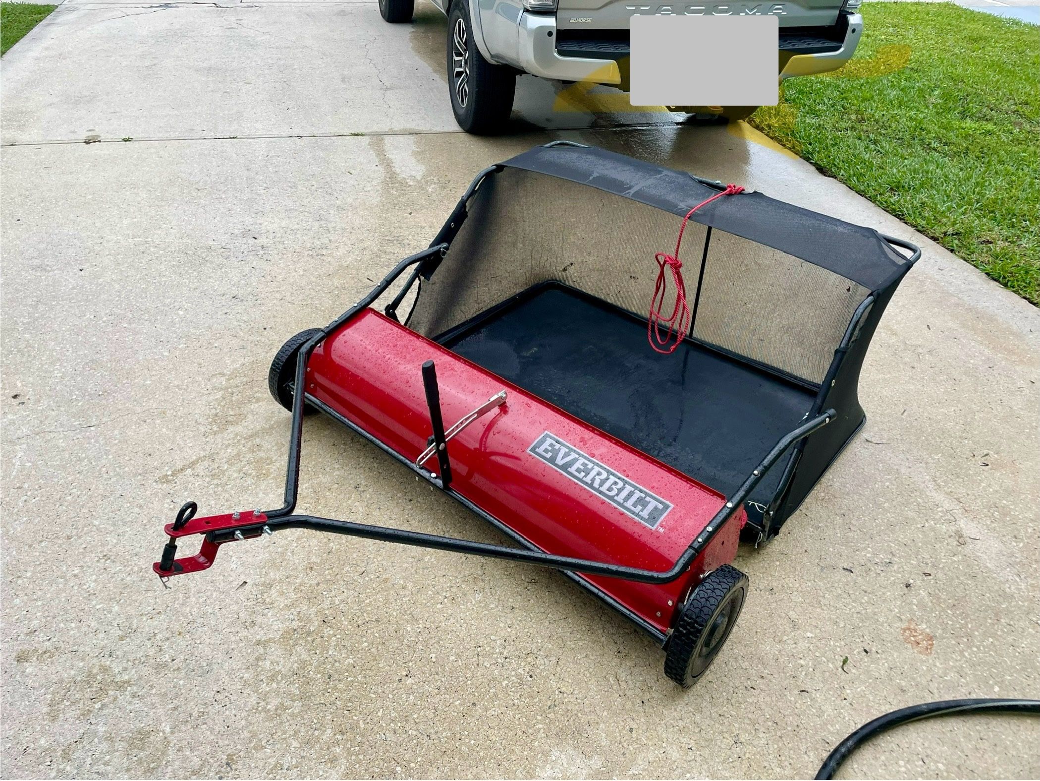 Used leaf rake, sweeper, Everbilt 48 in. 15 cu. ft. Lawn Sweeper