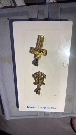 Two mini gold over silver pendants