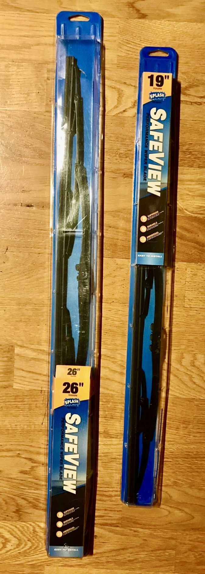 (2) Splash All Season Car Windshield Wiper Blade, Size 26” & 19”, Brand New