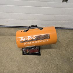 All Pro Portable Propane Heater 25k-45k BTU/HR, missing regulator and hose