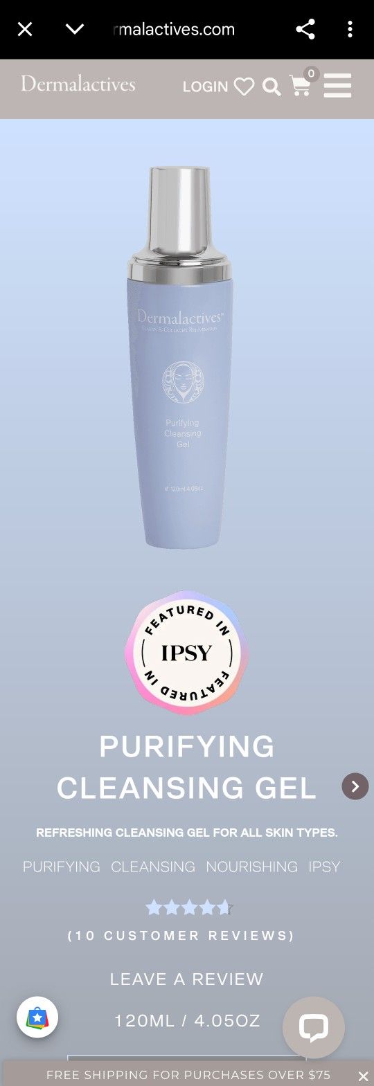 Dermalactives Purifying Toner 100ml Elastin Collagen Rejuvenation 3.38 oz NEW