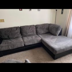 Grey And black Left Hand Sectional