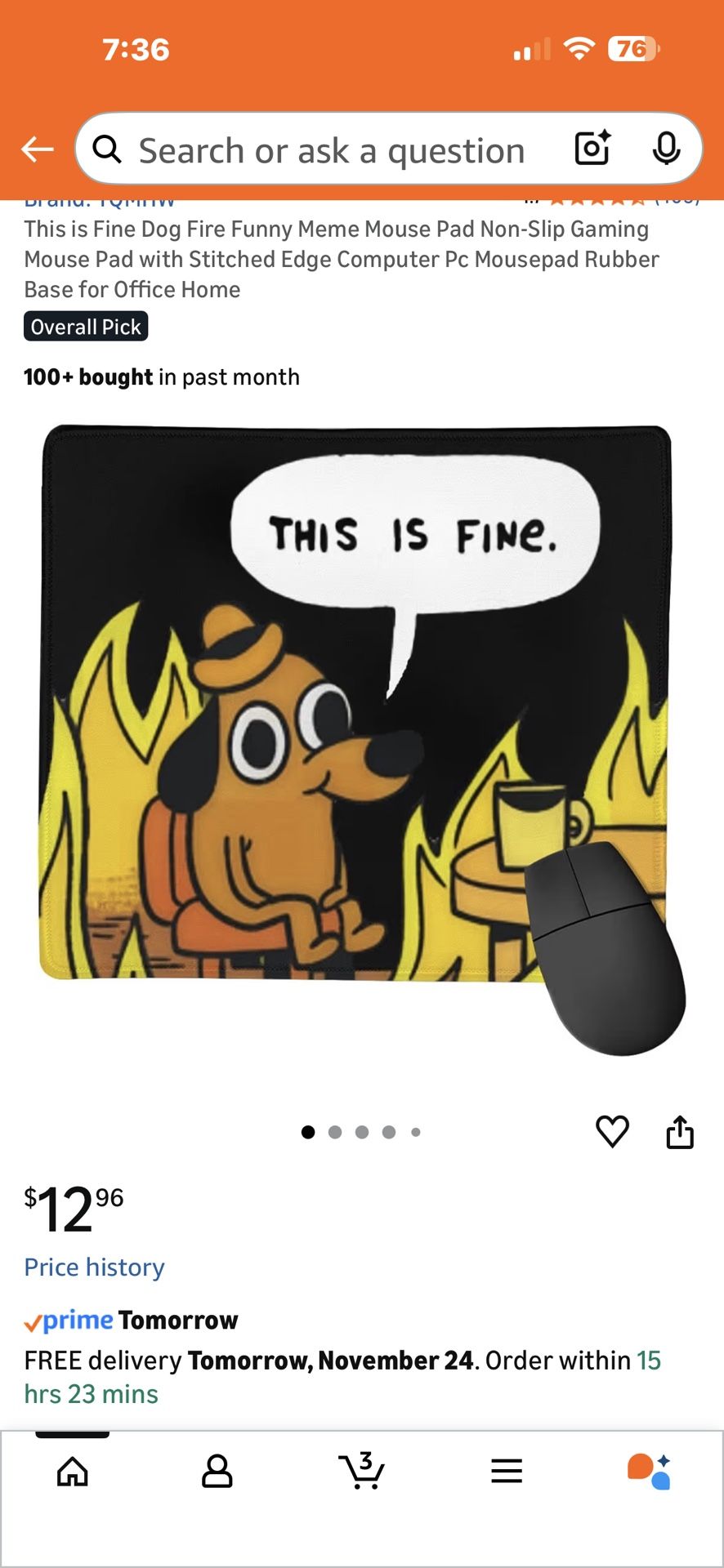 This Is Fine! Mouse Pad 