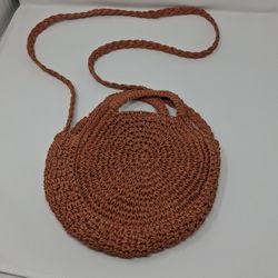 Red Brown Rope Style Hand Bag