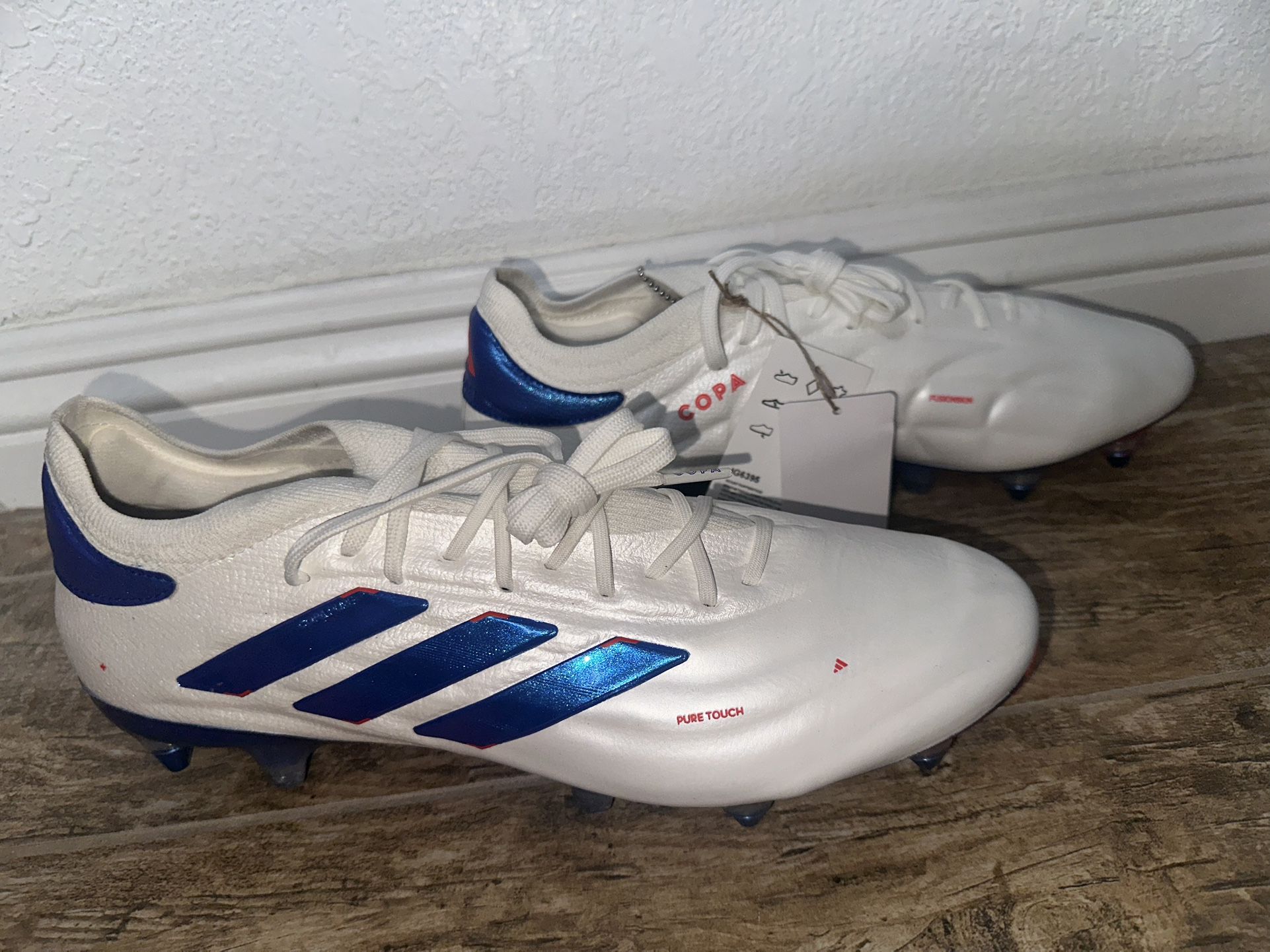 Adidas Copa Pure Elite K White Blue Red Men's Soccer Cleats
