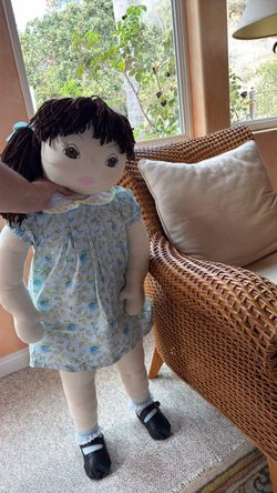 Giant 41" Life-Size Handmade Rag Doll - Hand-Painted Face & Removable Clothes