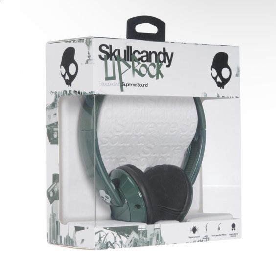 Lot of Brand New Skullcandy Supreme Sound Uprock Corded Headphones in Dark Green - 4 units