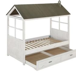 Twin Trundle House Bed 