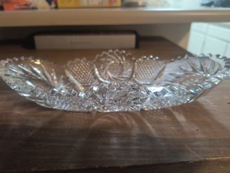 Crystal , Oval Celery Dish