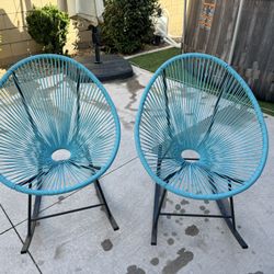 Two Rocking Egg Chairs 