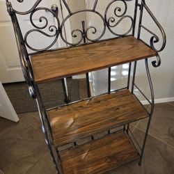 Antique Metal/Wood 3 Shelf Foldable 