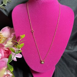 Pre-Owned‼️Solid 18k Yellow Gold With Natural Diamonds Horseshoe Necklace