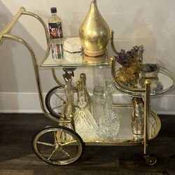 Gold Serving Bar Cart
