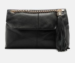 👜 Arezzo Sonya Small Leather Crossbody – Black