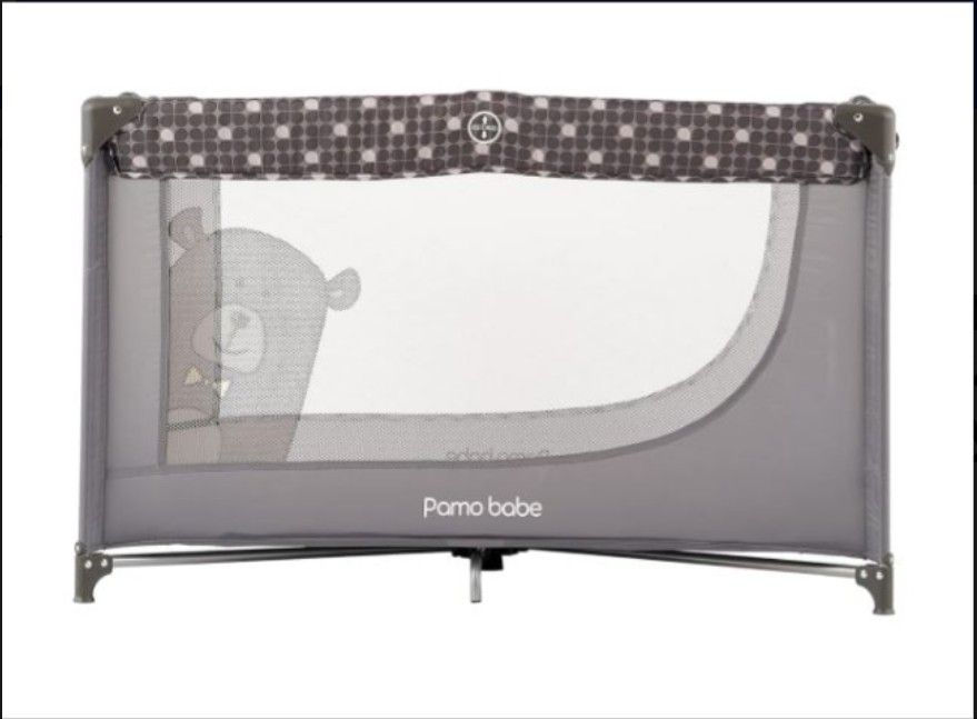 Pamo Babe Portable Crib Baby Playpen with Mattress and Carry Bag – Grey !!!!