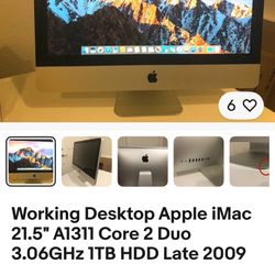 Apple  I-Mac Desktop 21.5”