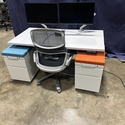 JRB Studio/ Herman Miller 60” Standing Desks! Electric Height Adjustable Sit Stand Desk! We Also Have Herman Miller Chairs And Monitor Arms!