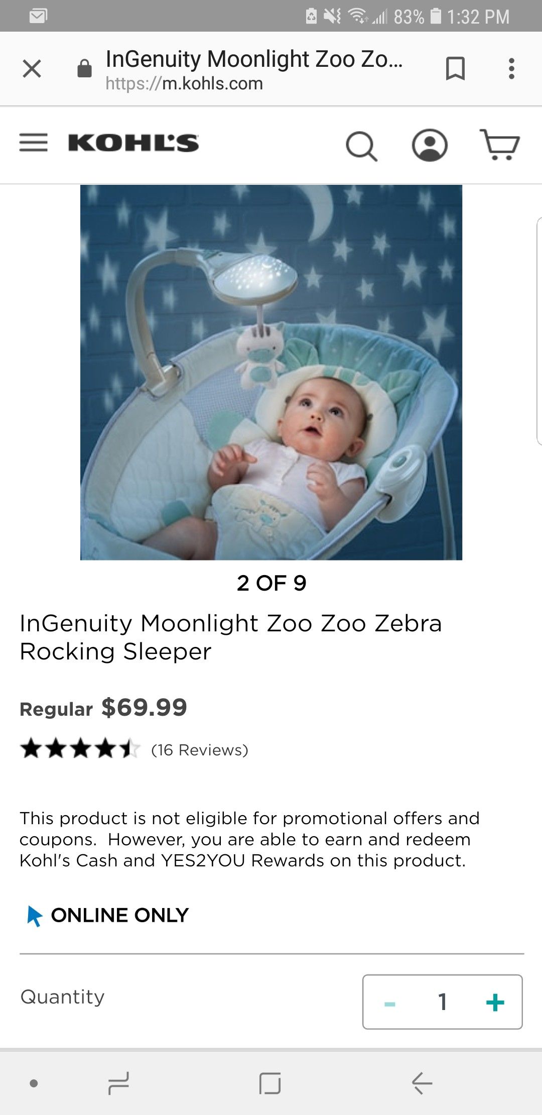 Ingenuity Moonlight Rocking Sleeper