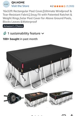 QH.HOME 16’x32’ Snug Fit Rectangular Pool Cover