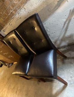 Set of 2 Dark Brown Faux Leather Dining Chairs