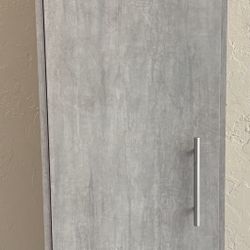Grey Wooden Broom Closet /w Shelves