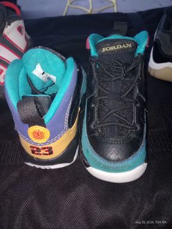 Air Jordan Kids Sneakers Teal and Black