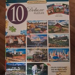10 PUZZLES - Deluxe Puzzles - 300/500/750/1000