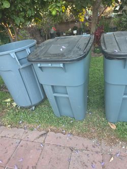 Trash can  60 gallons with wheels  and lid