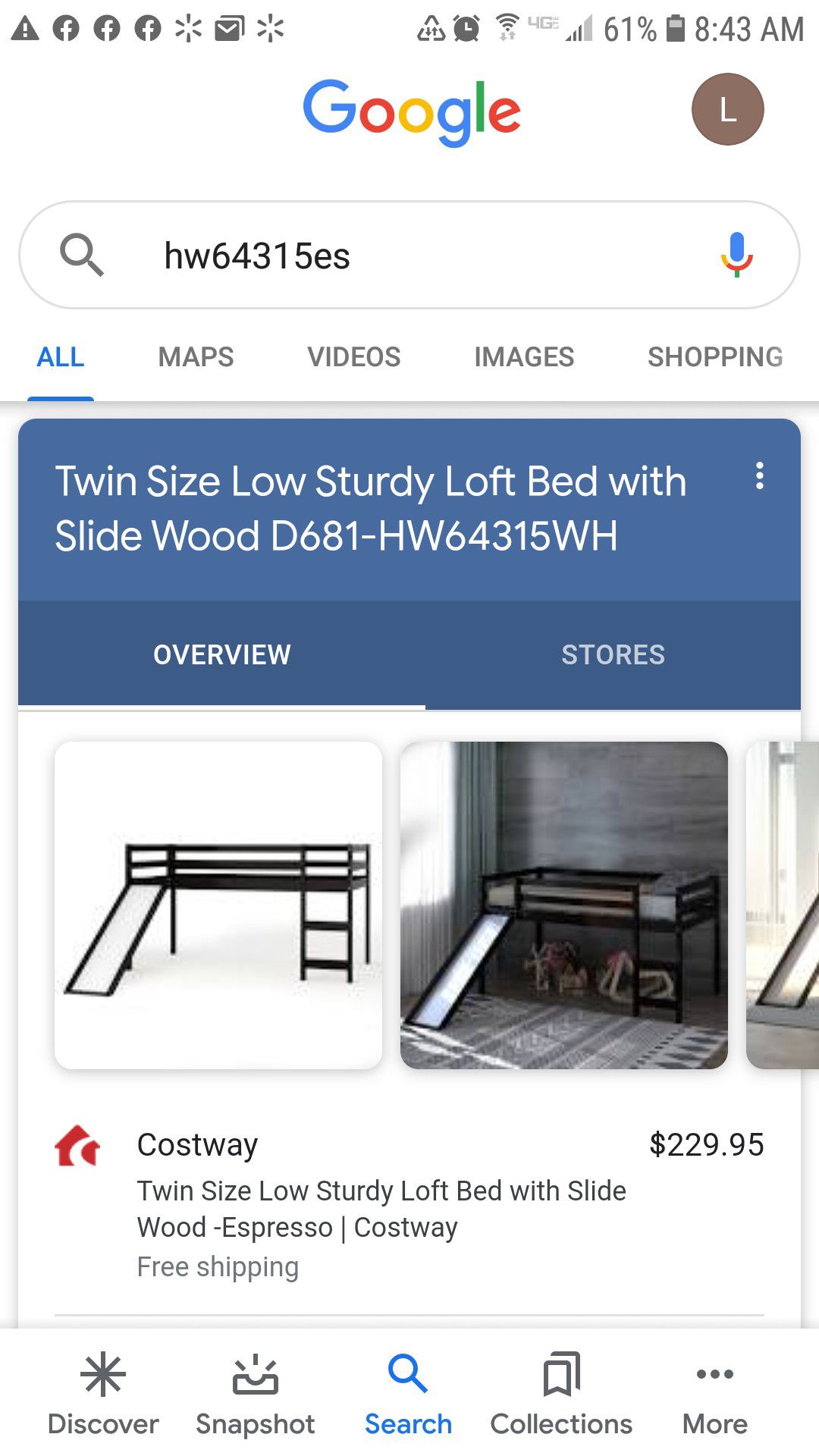 Twin size loft bed with slide wood