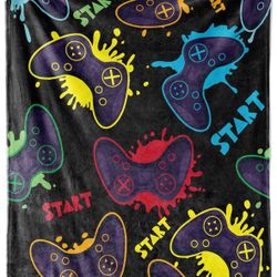 Gaming Blanket, Soft Fleece Cozy Video Gamer Blanket, Throw Size, 50"X60"