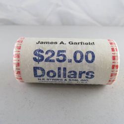 UNOPENED Bank Roll 2011 Garfield Prez. Dollars--25 UNCIRCULATED COINS!