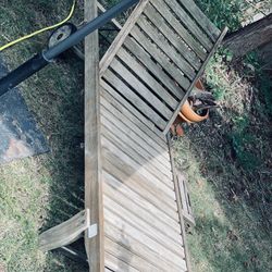 Teak lounge Chair Slide Out Side Table 