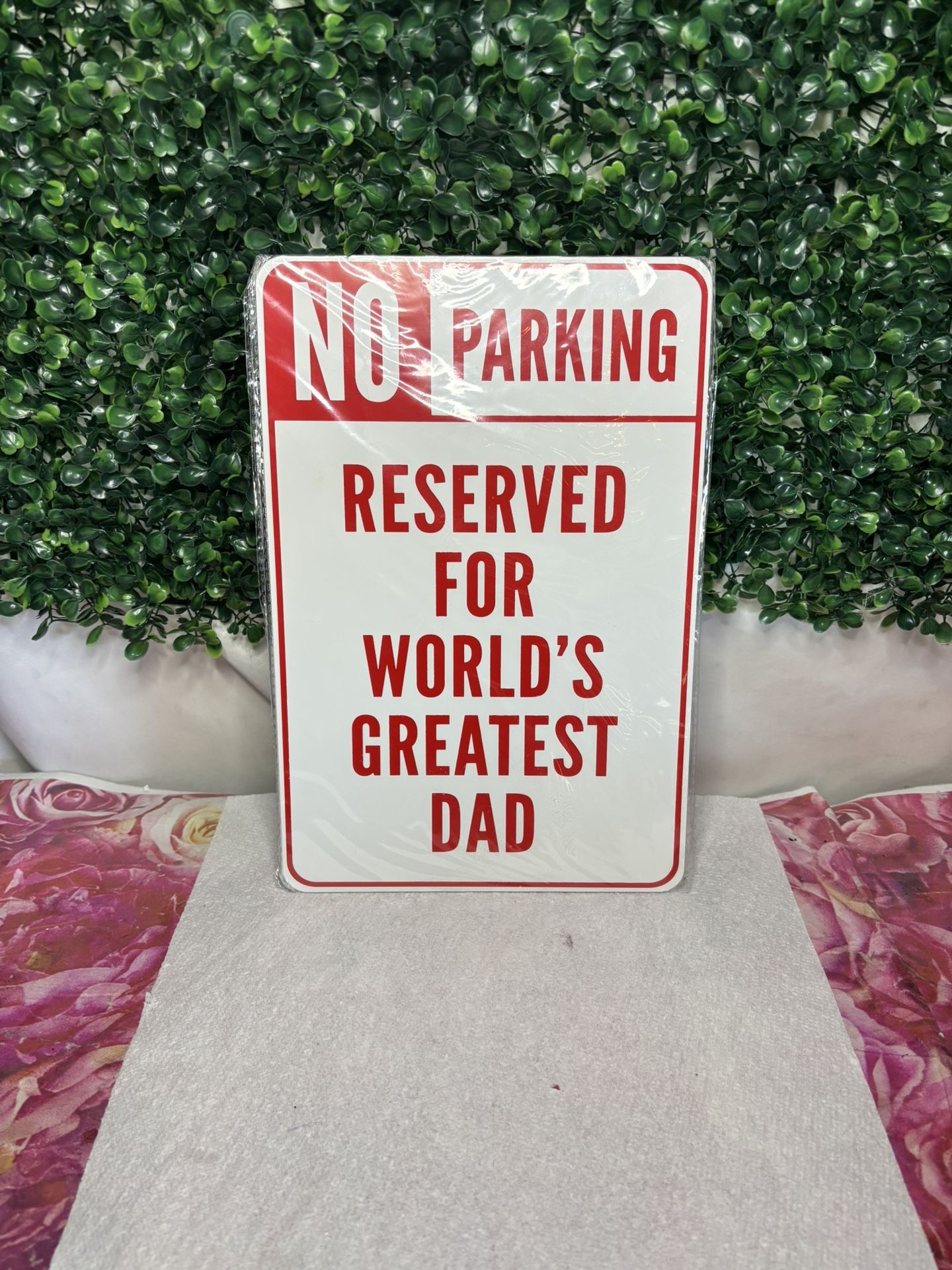 Worlds Greatest Dad Parking Sign 12x8