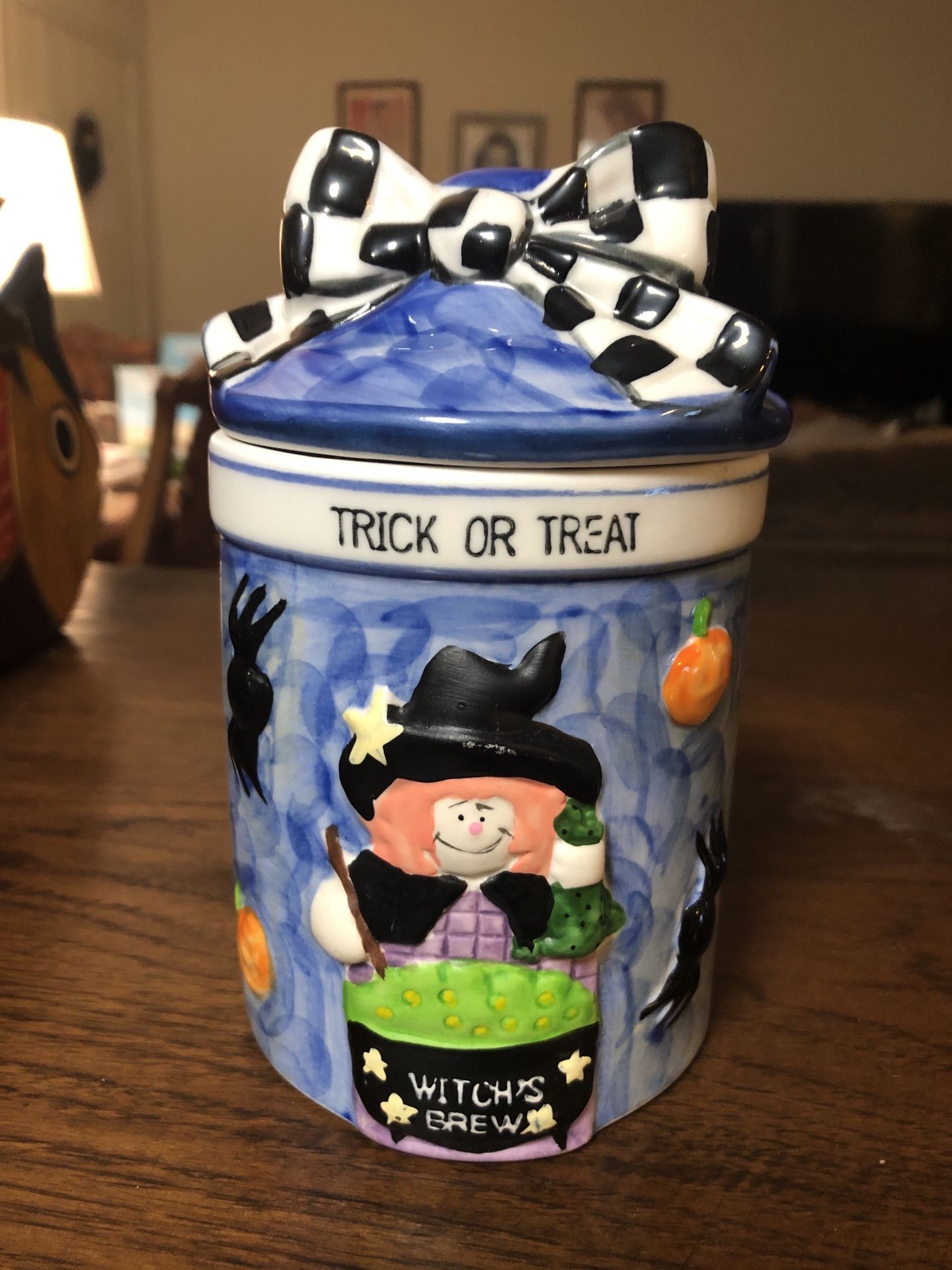 Panware Home Essential 3D Ceramic Witches Brew Canister Halloween Jar with Lid