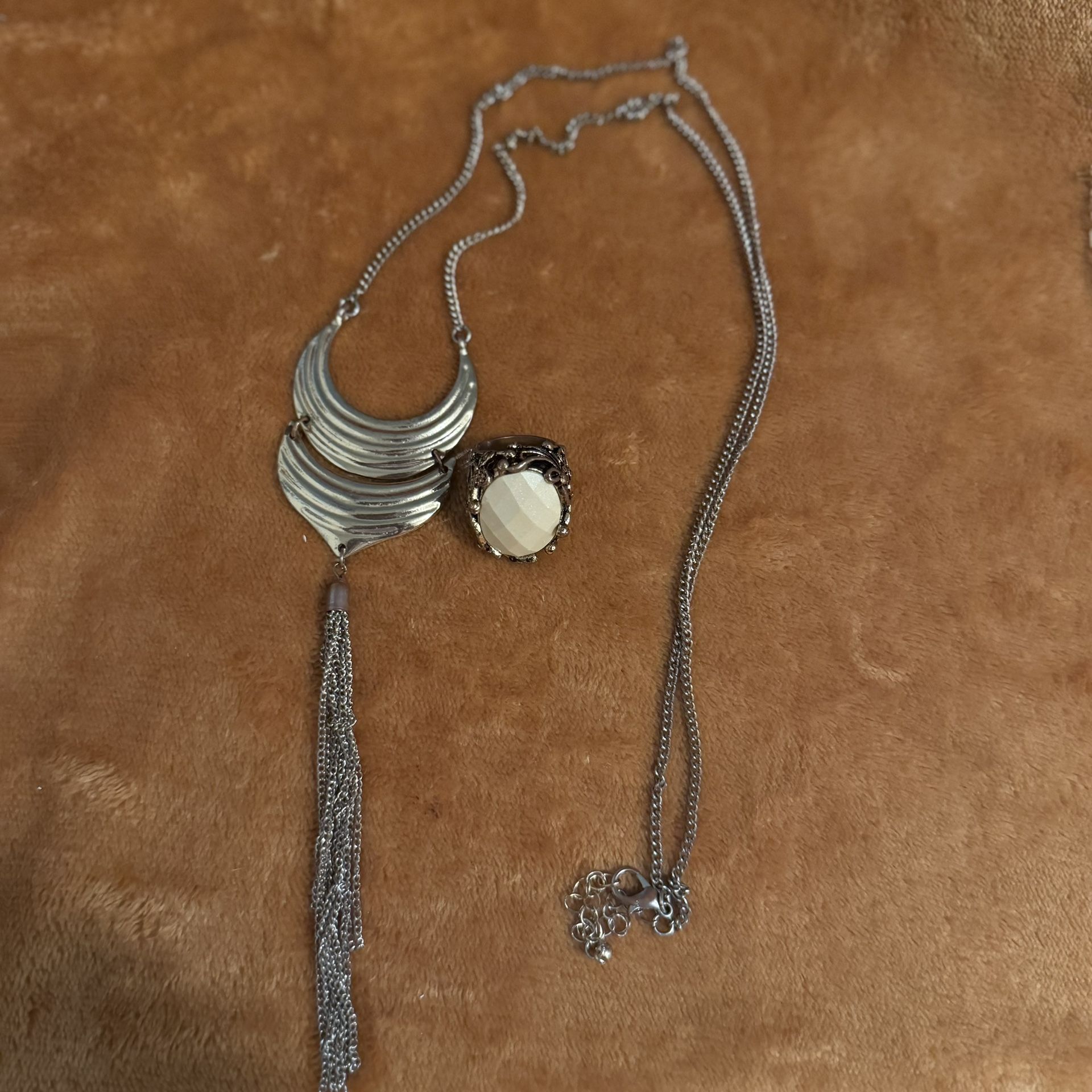 Long Necklace And Ring Set
