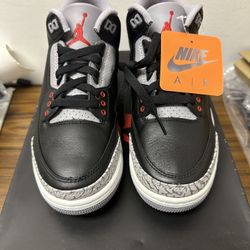 DS Air Jordan 3 Retro “Black Cement” (2024 release)  Men’s size 7 