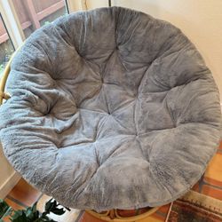 Faux Pampas Cushion Grey 