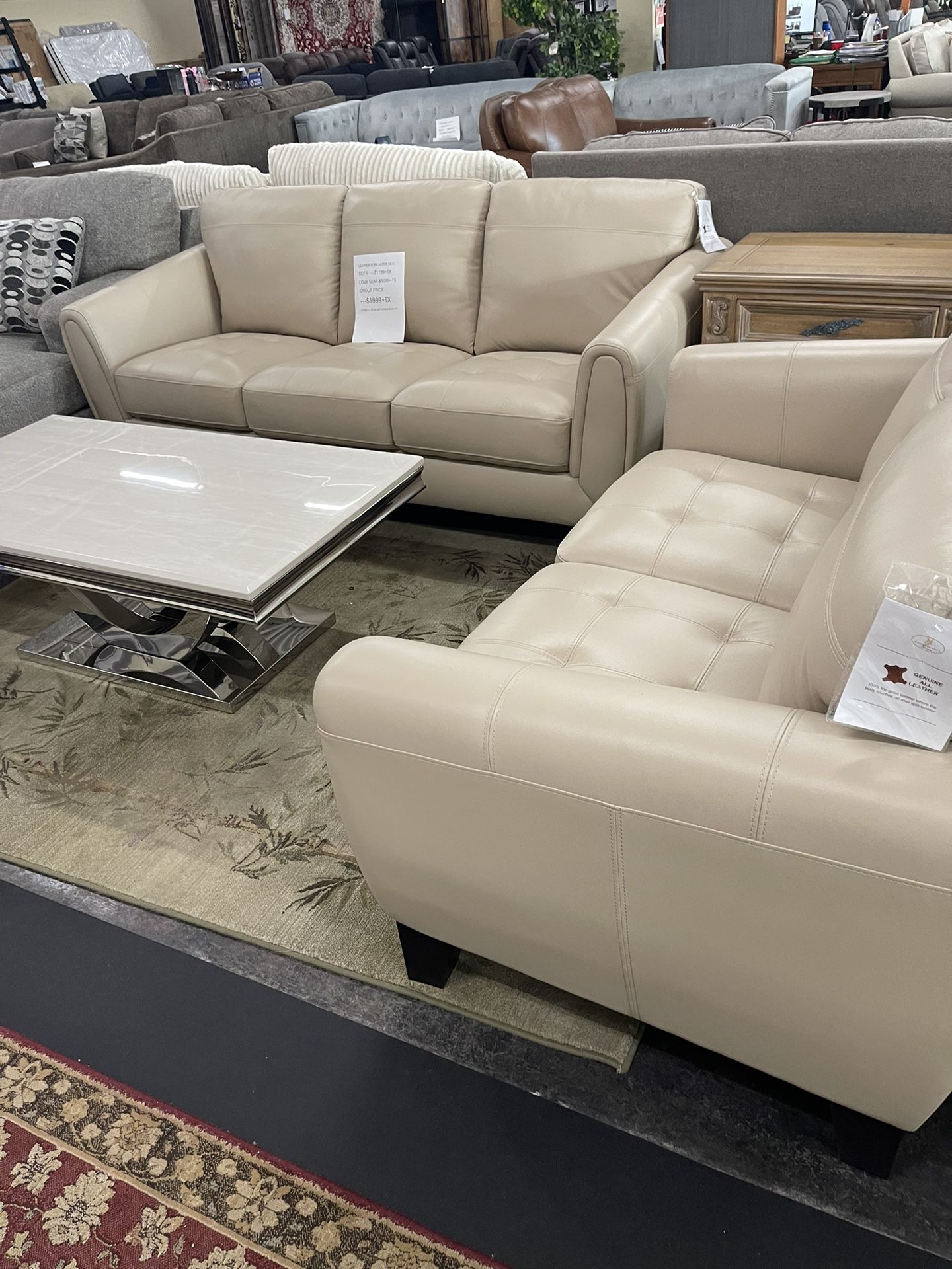 Leather Sofa & Leather Love Seat On Sale