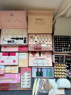 Huge Beetles Nail Bundle – Gel Polish, Tips, Press-On Kit, UV Lamp & Nail Art Supplies