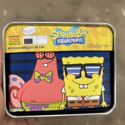 NWT SpongeBob bi-fold wallet in tin
