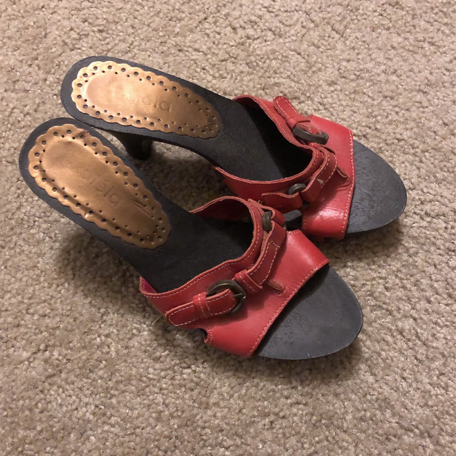 Barely Worn Red Sandal Pumps