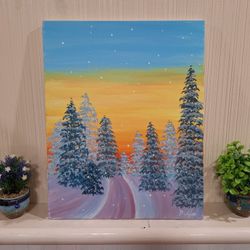 Painting "Winter Sunset"