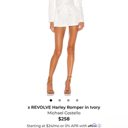 Michael Costello x Revolve Harley Romper in Ivory. Size XS.