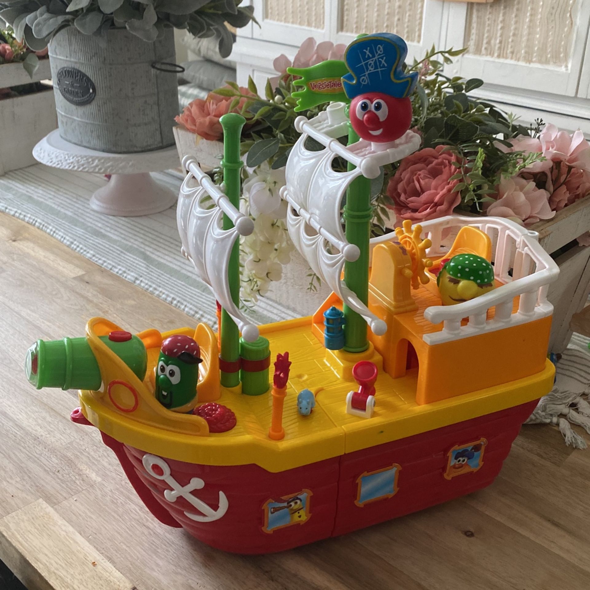 Veggie Tales Rolling Boat Pirate Ship Electronic Toy