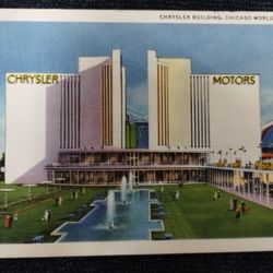1933/1934 Chrysler Motors Building post card, Chicago World's Fair, Mopar, antique 