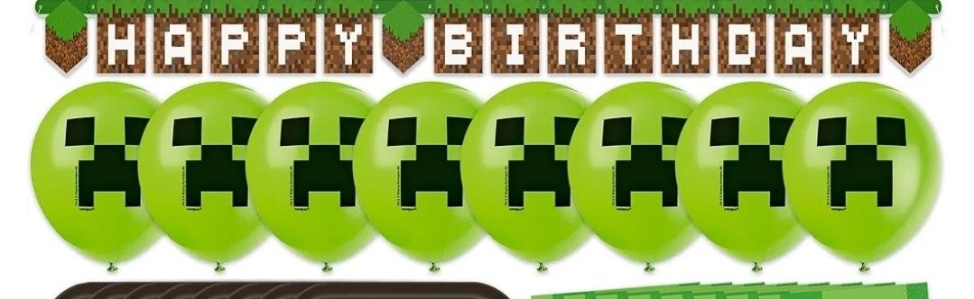Minecraft Happy Bday Banner