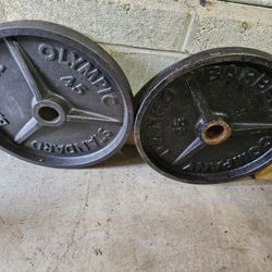 Deep dish dd pair 45lb Olympic 2" weights