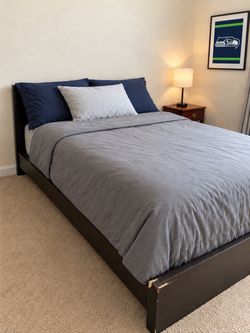 MALM Bed frame, dark-brown veneer, Full