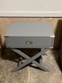 Mercury Row Grey Neptune Campaign Contemporary Drawer End Table