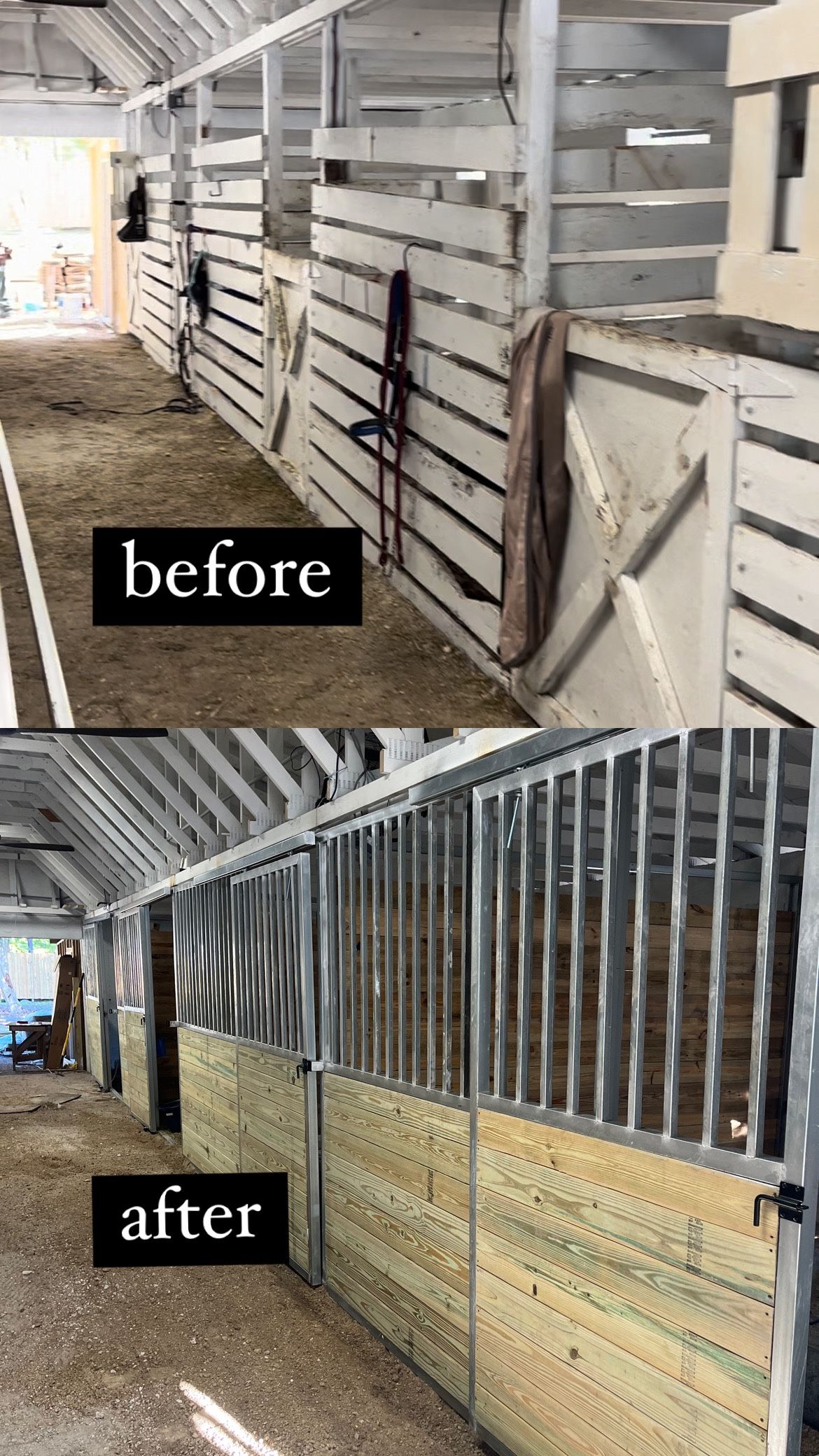 I manufacture horse stalls with their galvanized metal sliding doors